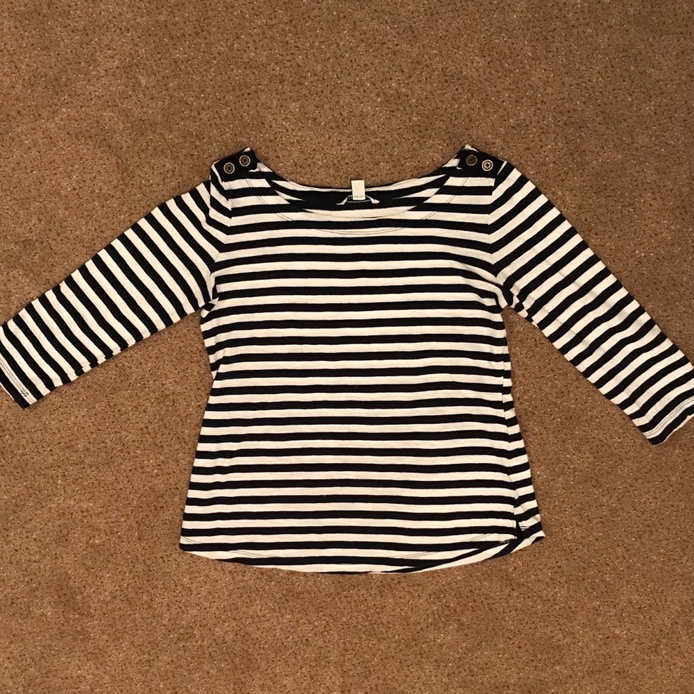 Banana Republic black/white striped long sleeve